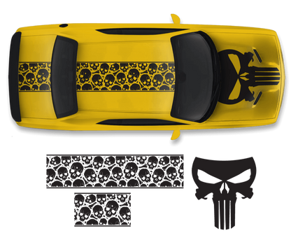 Dodge Challenger Top Skull Hood & Roof Graphics Kit (2011–2022) - sku-50951618101380-sku-50951618134148-sku-50951618166916-sku-50951618199684-sku-50951618232452-  DRIVEN - 2
