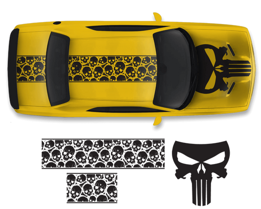 Dodge Challenger Top Skull Hood & Roof Graphics Kit (2011–2022) - sku-50951618101380-sku-50951618134148-sku-50951618166916-sku-50951618199684-sku-50951618232452-  DRIVEN - 2
