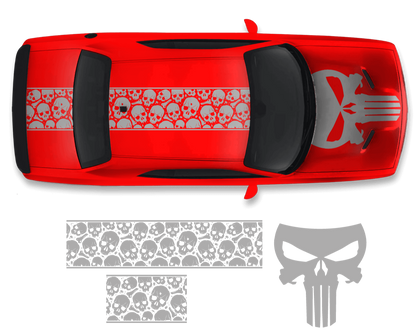 Dodge Challenger Top Skull Hood & Roof Graphics Kit (2011–2022) - sku-50951618101380-sku-50951618134148-sku-50951618166916-sku-50951618199684-sku-50951618232452-  DRIVEN - 3