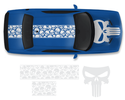 Dodge Challenger Top Skull Hood & Roof Graphics Kit (2011–2022) - sku-50951618101380-sku-50951618134148-sku-50951618166916-sku-50951618199684-sku-50951618232452-  DRIVEN - 4