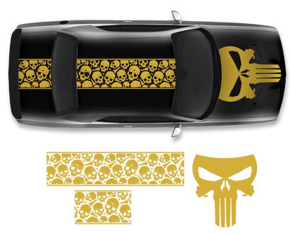 Dodge Challenger Top Skull Hood & Roof Graphics Kit (2011–2022) - sku-50951618101380-sku-50951618134148-sku-50951618166916-sku-50951618199684-sku-50951618232452-  DRIVEN - 5
