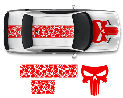 Dodge Challenger Top Skull Hood & Roof Graphics Kit (2011–2022) - sku-50951618101380-sku-50951618134148-sku-50951618166916-sku-50951618199684-sku-50951618232452-  DRIVEN - 6