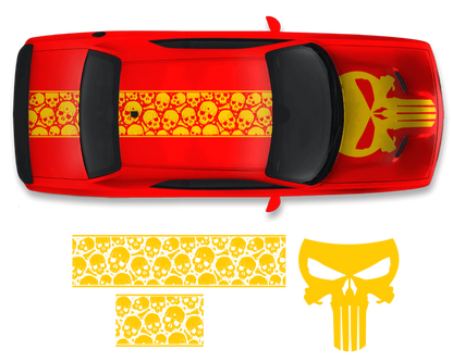Dodge Challenger Top Skull Hood & Roof Graphics Kit (2011–2022) - sku-50951618101380-sku-50951618134148-sku-50951618166916-sku-50951618199684-sku-50951618232452-  DRIVEN - 7