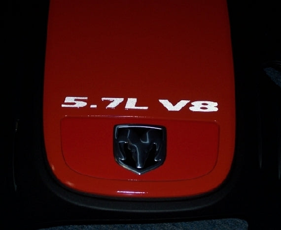5.7L V8 Engine Cover Letter Overlays - Charger - 5.7LV8-EC-01-5.7LV8-EC-02-5.7LV8-EC-03-5.7LV8-EC-04-5.7LV8-EC-05-  DRIVEN - 6