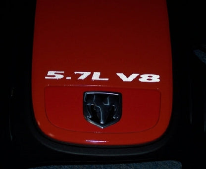 5.7L V8 Engine Cover Letter Overlays - Charger - 5.7LV8-EC-01-5.7LV8-EC-02-5.7LV8-EC-03-5.7LV8-EC-04-5.7LV8-EC-05-  DRIVEN - 6