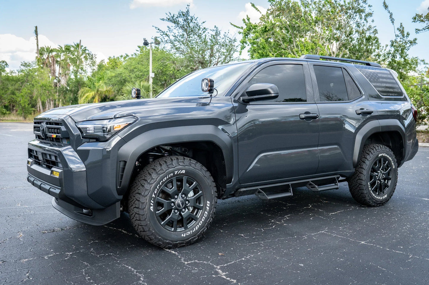 Topographic Rear Vent Window Overlay (Perforated) - 2025+ 4Runner - 25RUNWINPERF-RV-CG-25RUNWINPERF-RV-WH-25RUNWINPERF-RV-AG-25RUNWINPERF-RV-COOL-25RUNWINPERF-RV-DS-  DRIVEN - 3