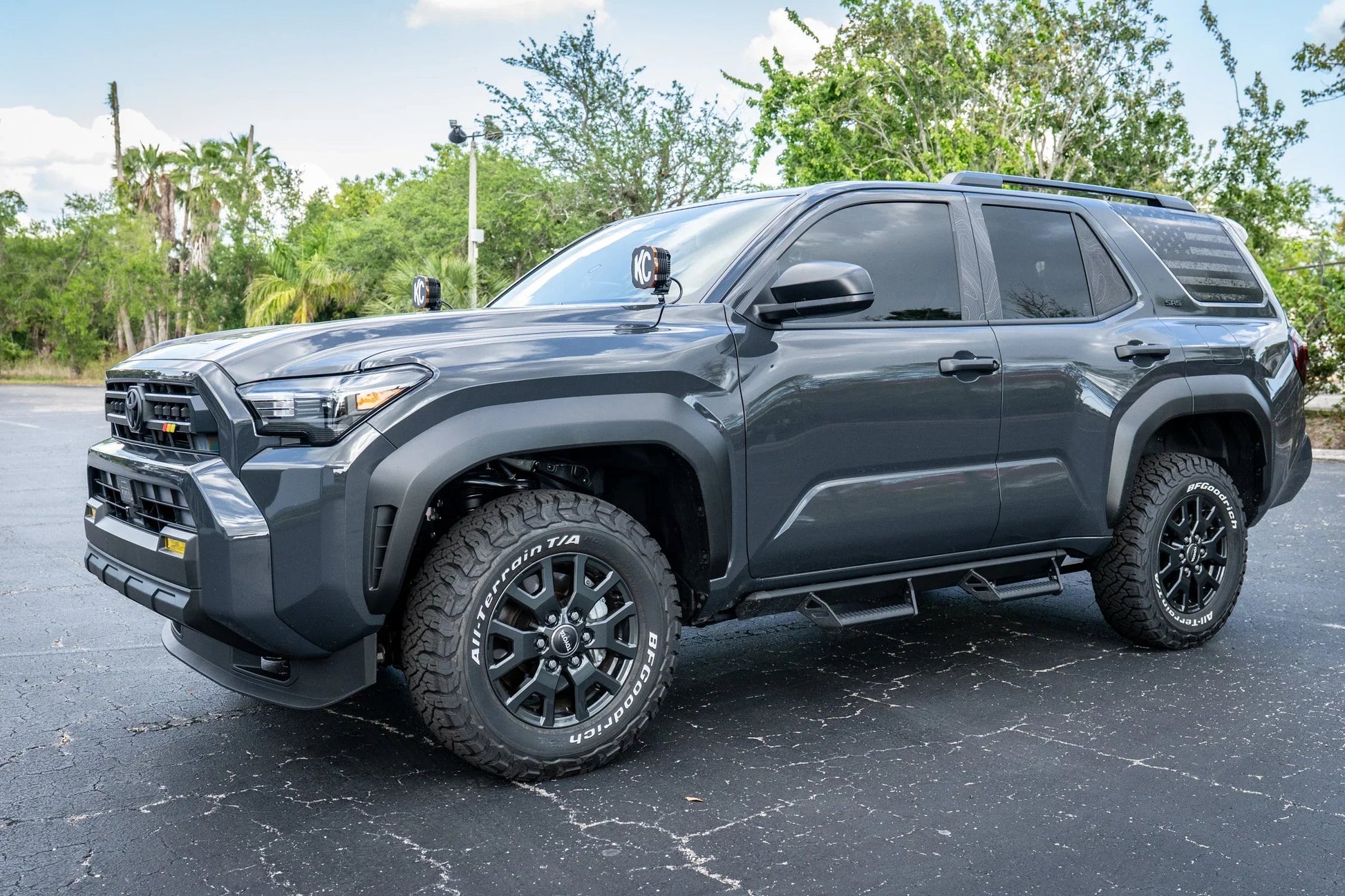 Topographic Rear Vent Window Overlay (Perforated) - 2025+ 4Runner - 25RUNWINPERF-RV-CG-25RUNWINPERF-RV-WH-25RUNWINPERF-RV-AG-25RUNWINPERF-RV-COOL-25RUNWINPERF-RV-DS-  DRIVEN - 3