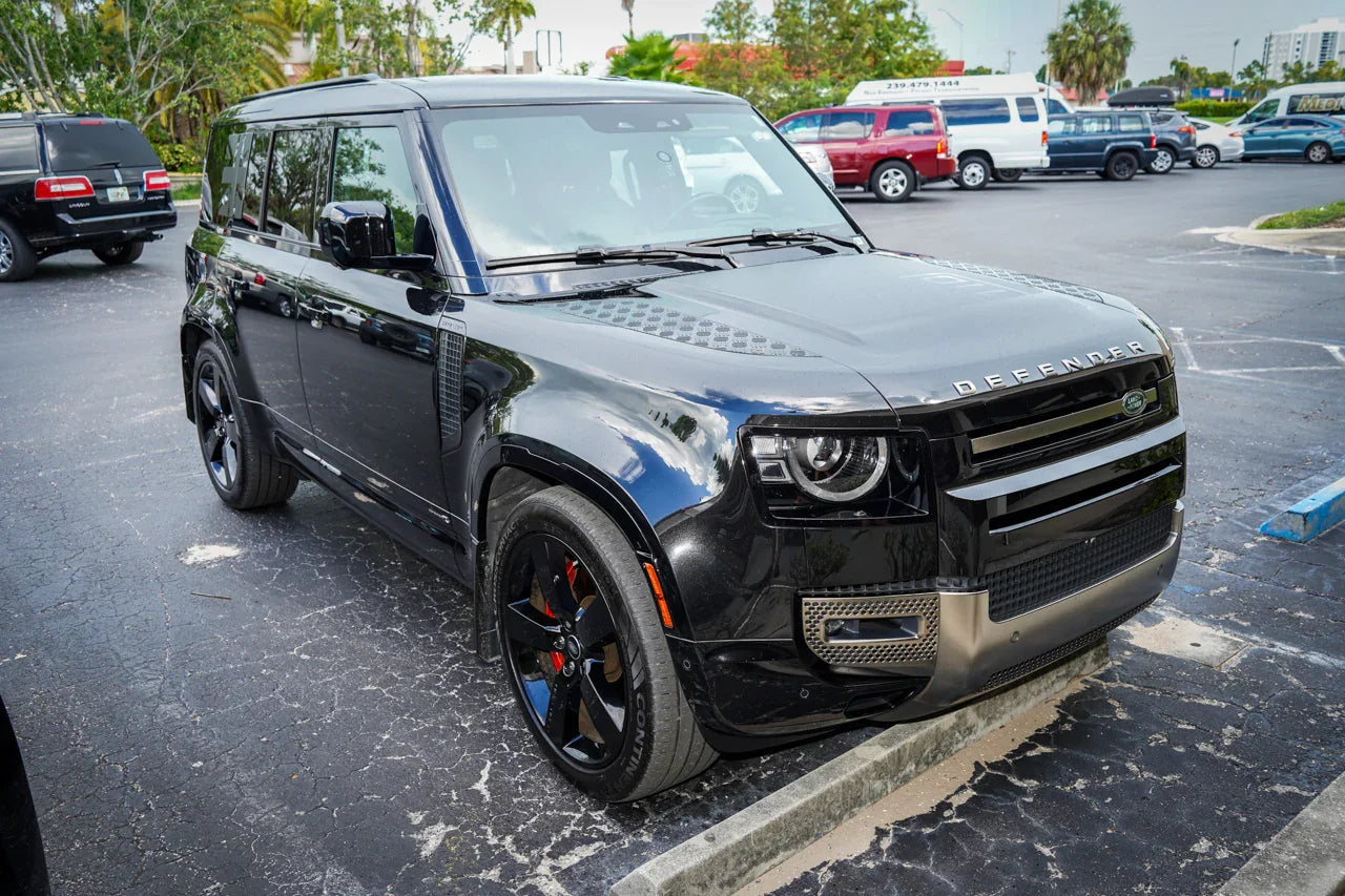 Defender 110 Hood / Bonnet Decal Overlay (Matte Black) - 2020+ Land Rover Defender 110 - 20LRDEFENDER110HD-MB-  DRIVEN - 3