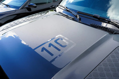 Defender 110 Hood / Bonnet Decal Overlay (Matte Black) - 2020+ Land Rover Defender 110 - 20LRDEFENDER110HD-MB-  DRIVEN - 1