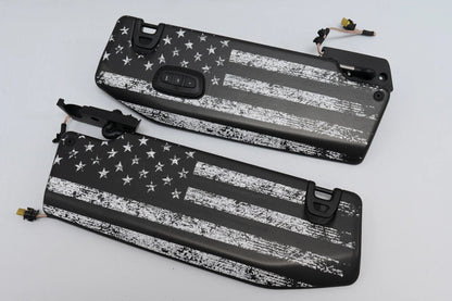 Freedom Series Sun Visor Overlays (Printed Series) - 2018+ Jeep Wrangler JL / Jeep Gladiator JT - JLVISORFULLFREE-RWBNHL-JLVISORFULLFREE-RWBHL-JLVISORFULLFREE-BWNHL-JLVISORFULLFREE-BWHL-JLVISORFULLFREE-TBLNHL-  DRIVEN - 11