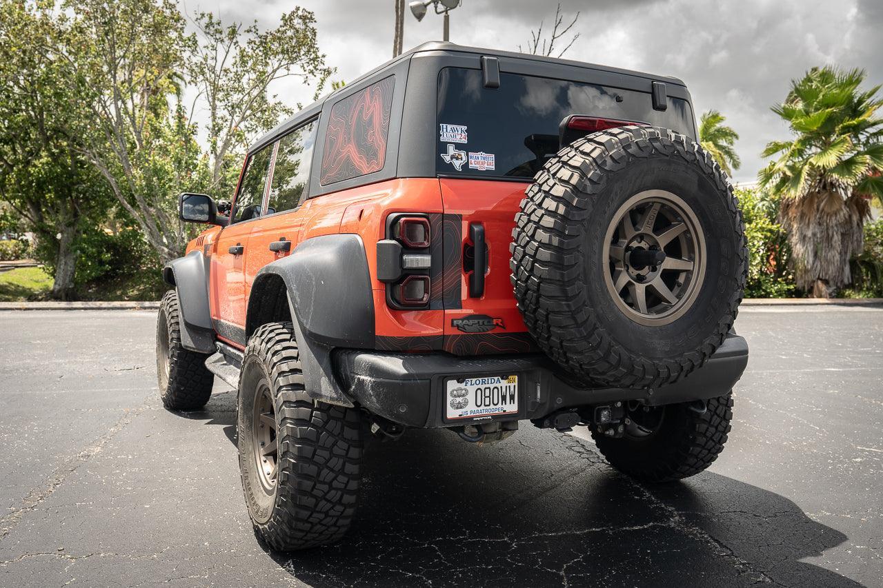 Safari Topo Middle Tailgate Overlays - 2021+ Bronco - 21BRNSAFDRLWR-TOPOCLST-21BRNSAFDRLWR-MB-  DRIVEN - 5