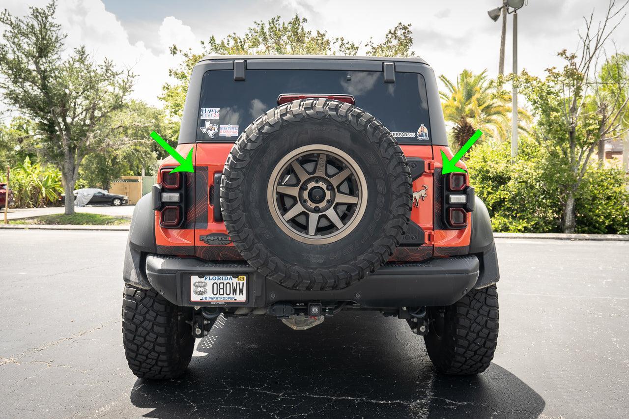 Safari Topo Middle Tailgate Overlays - 2021+ Bronco - 21BRNSAFDRLWR-TOPOCLST-21BRNSAFDRLWR-MB-  DRIVEN - 3