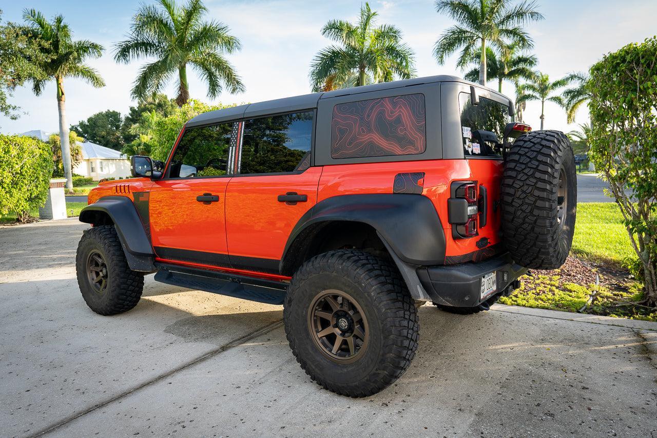 Printed Series Stealth Topo Fuel Door Overlay - 2021+ Bronco - 21BRONCOPRFUEL24-GEN-21BRONCOPRFUELRAP-GEN-21BRONCOPRFUEL24-GENBO-  DRIVEN - 3