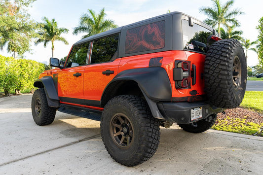 Printed Series Stealth Topo Fuel Door Overlay - 2021+ Bronco - 21BRONCOPRFUEL24-GEN-21BRONCOPRFUELRAP-GEN-21BRONCOPRFUEL24-GENBO-  DRIVEN - 2