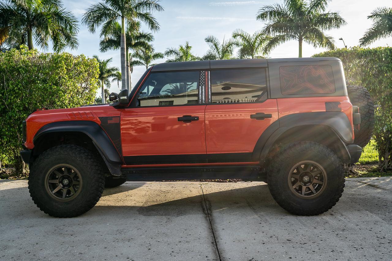 Printed Series Stealth Topo Fuel Door Overlay - 2021+ Bronco - 21BRONCOPRFUEL24-GEN-21BRONCOPRFUELRAP-GEN-21BRONCOPRFUEL24-GENBO-  DRIVEN - 6