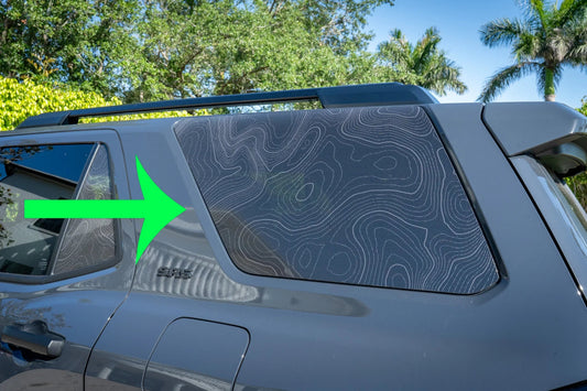 Topographic Rear Window Map Overlays V3 (Perforated) - 2025+ 4Runner - 254RUNRWTOPOV3-HB-254RUNRWTOPOV3-A51-254RUNRWTOPOV3-CAR-254RUNRWTOPOV3-CO-254RUNRWTOPOV3-DS-  DRIVEN - 1