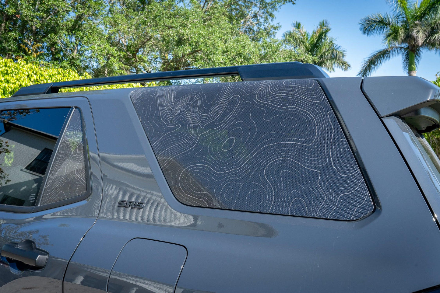 Topographic Rear Window Map Overlays V3 (Perforated) - 2025+ 4Runner