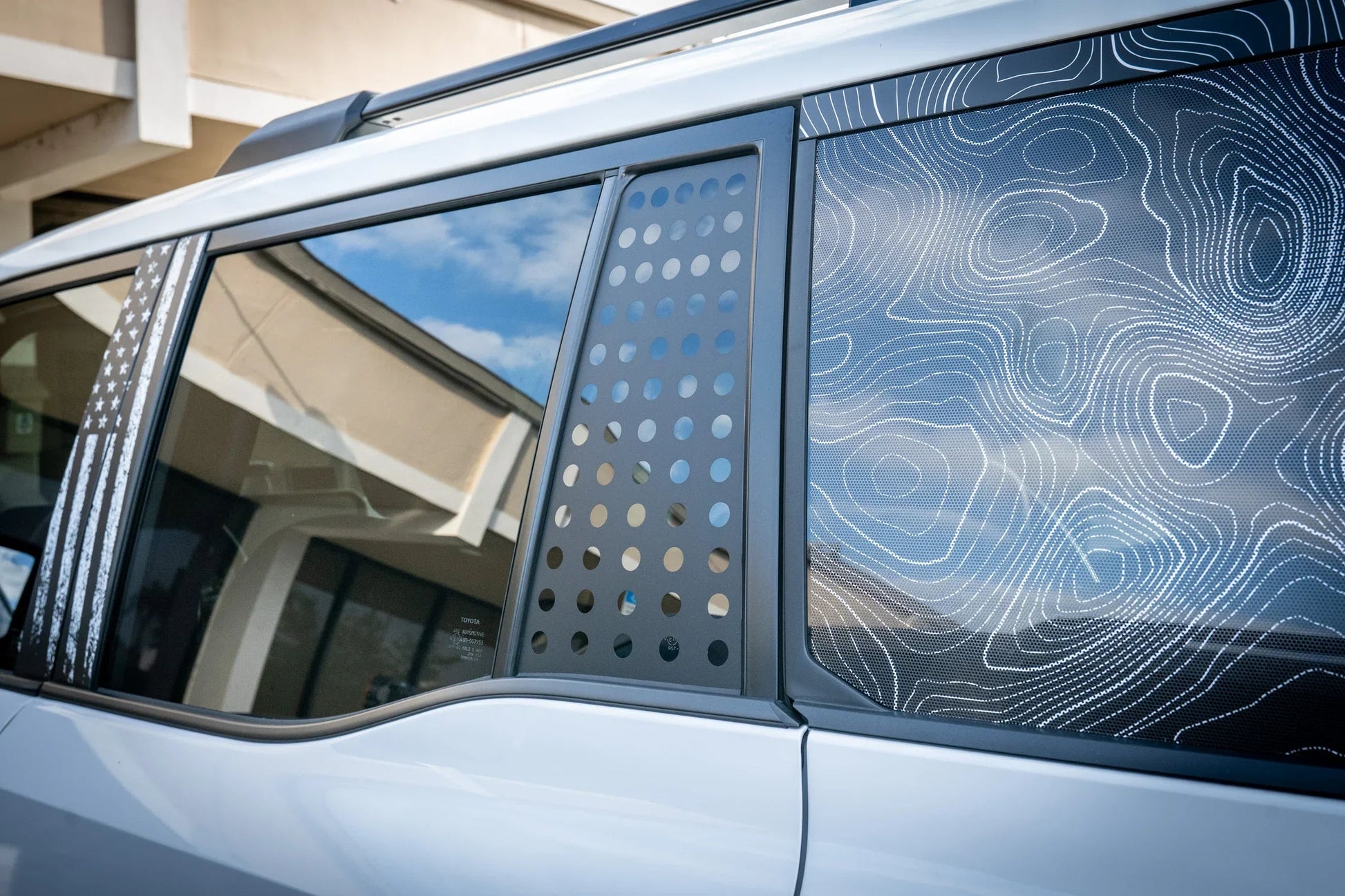 Vent Window Overlay with Holes - 2024+ Land Cruiser / GX 550 - 24LCVENTWINDHOLE-  DRIVEN - 5