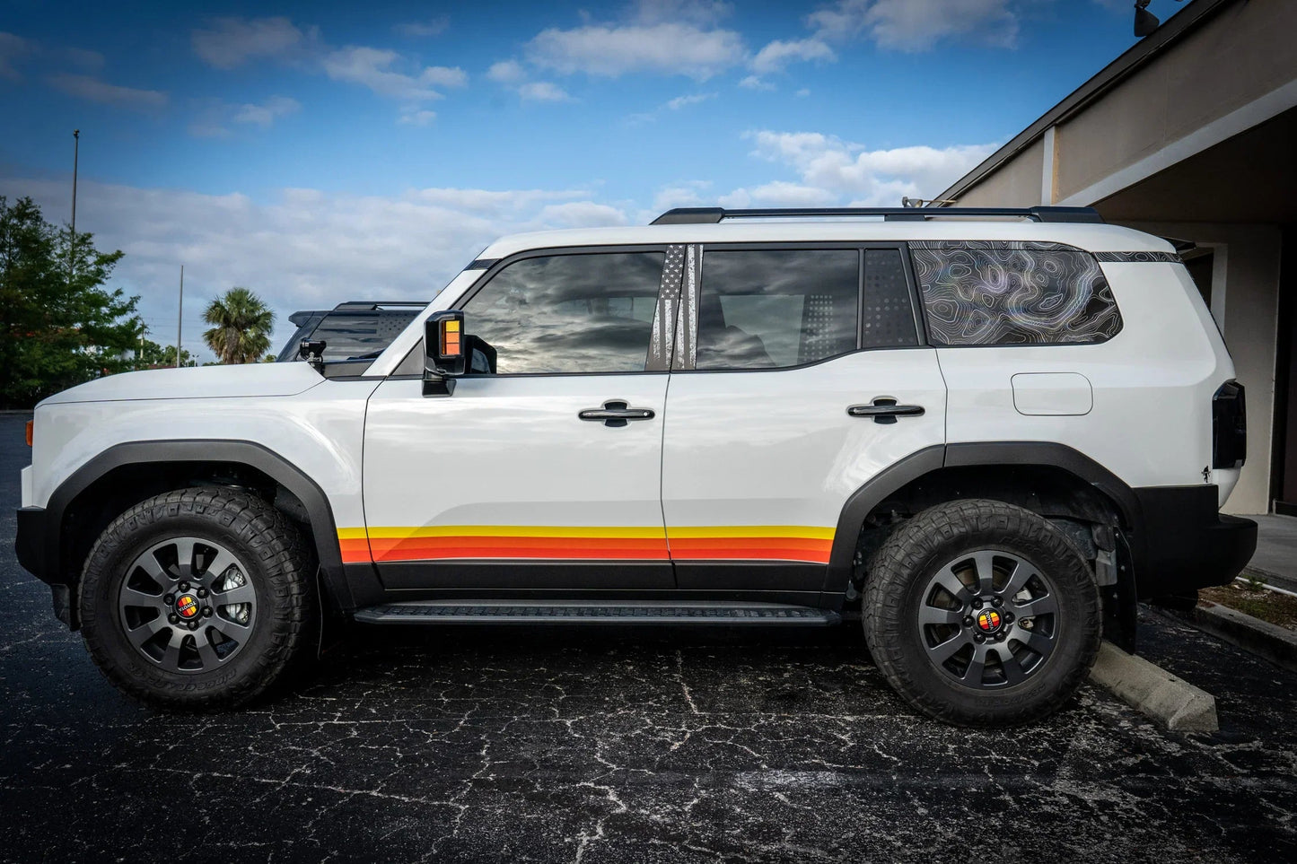 Vent Window Overlay with Holes - 2024+ Land Cruiser / GX 550 - 24LCVENTWINDHOLE-  DRIVEN - 3