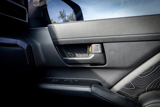 Topographic Inner Door Cup Overlays - 2024+ Tacoma / 2025+ 4Runner - 254RUNNER-SB-TP.WH-254RUNNER-SB-TP.JA-254RUNNER-SB-TP.HB-254RUNNER-SB-TP.VB-254RUNNER-SB-TP.AG-  DRIVEN - 2