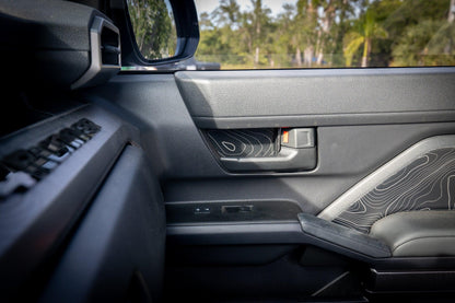 Topographic Inner Door Cup Overlays - 2024+ Tacoma / 2025+ 4Runner - 254RUNNER-SB-TP.WH-254RUNNER-SB-TP.JA-254RUNNER-SB-TP.HB-254RUNNER-SB-TP.VB-254RUNNER-SB-TP.AG-  DRIVEN - 4