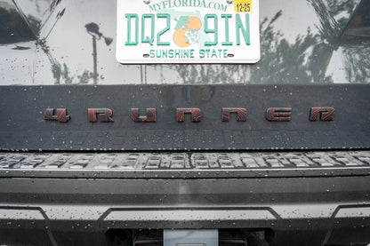 4RUNNER Topographic Rear Liftgate Emblem Overlays - 2025+ 4Runner - 254RUN-RT-4RUN-TPWH-254RUN-RT-4RUN-TPRACE-254RUN-RT-4RUN-TPHB-254RUN-RT-4RUN-TPVB-254RUN-RT-4RUN-TPAG-  DRIVEN - 2