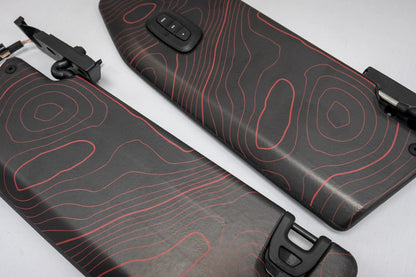 Topographic Map Sun Visor Overlays - 2018+ Jeep Wrangler JL / Jeep Gladiator JT - JLVISORFULLTP-RRNHL-JLVISORFULLTP-RRHL-JLVISORFULLTP-DDSNHL-JLVISORFULLTP-DDSHL-JLVISORFULLTP-SBNHL-  DRIVEN - 3