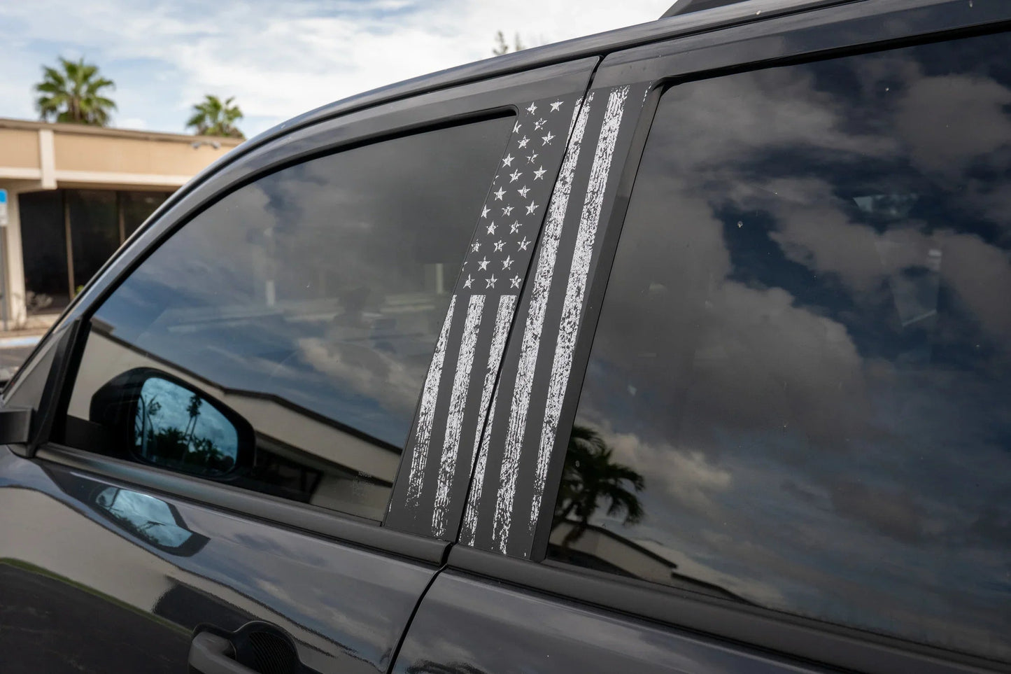 American Flag B Pillar Overlays - 2024+ Tacoma Double Cab / 2025+ 4Runner - 24TACOBPILLAR-FLBW-24TACOBPILLAR-FLCGY-24TACOBPILLAR-FLTRL-24TACOBPILLAR-FLTBL-24TACOBPILLAR-FLTGL-  DRIVEN - 1