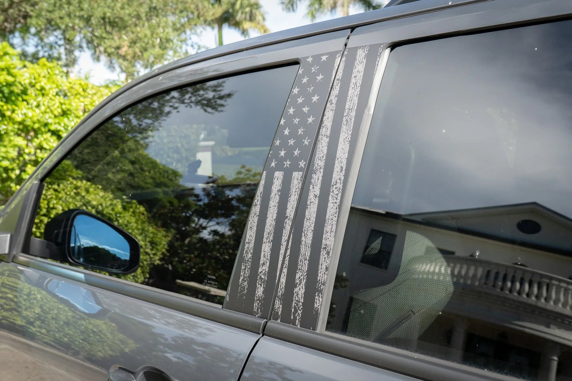 American Flag B Pillar Overlays - 2024+ Tacoma Double Cab / 2025+ 4Runner - 24TACOBPILLAR-FLBW-24TACOBPILLAR-FLCGY-24TACOBPILLAR-FLTRL-24TACOBPILLAR-FLTBL-24TACOBPILLAR-FLTGL-  DRIVEN - 2