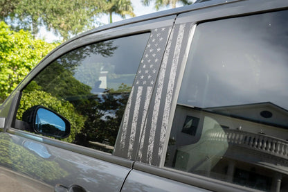American Flag B Pillar Overlays - 2024+ Tacoma Double Cab / 2025+ 4Runner - 24TACOBPILLAR-FLBW-24TACOBPILLAR-FLCGY-24TACOBPILLAR-FLTRL-24TACOBPILLAR-FLTBL-24TACOBPILLAR-FLTGL-  DRIVEN - 2