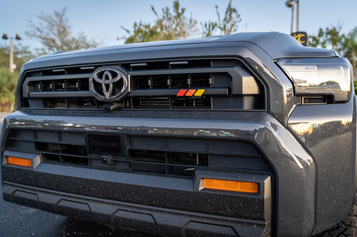 StickerFab Tri Color TRD Style Grille Emblem Version 2- 2024+ Tacoma / 2025+ 4Runner - 254SR5TRIBAR-ORANGE-254SR5TRIBAR-ORANGETP-sku-51541991063871-254SR5TRIBAR-SURFTP-  DRIVEN - 10