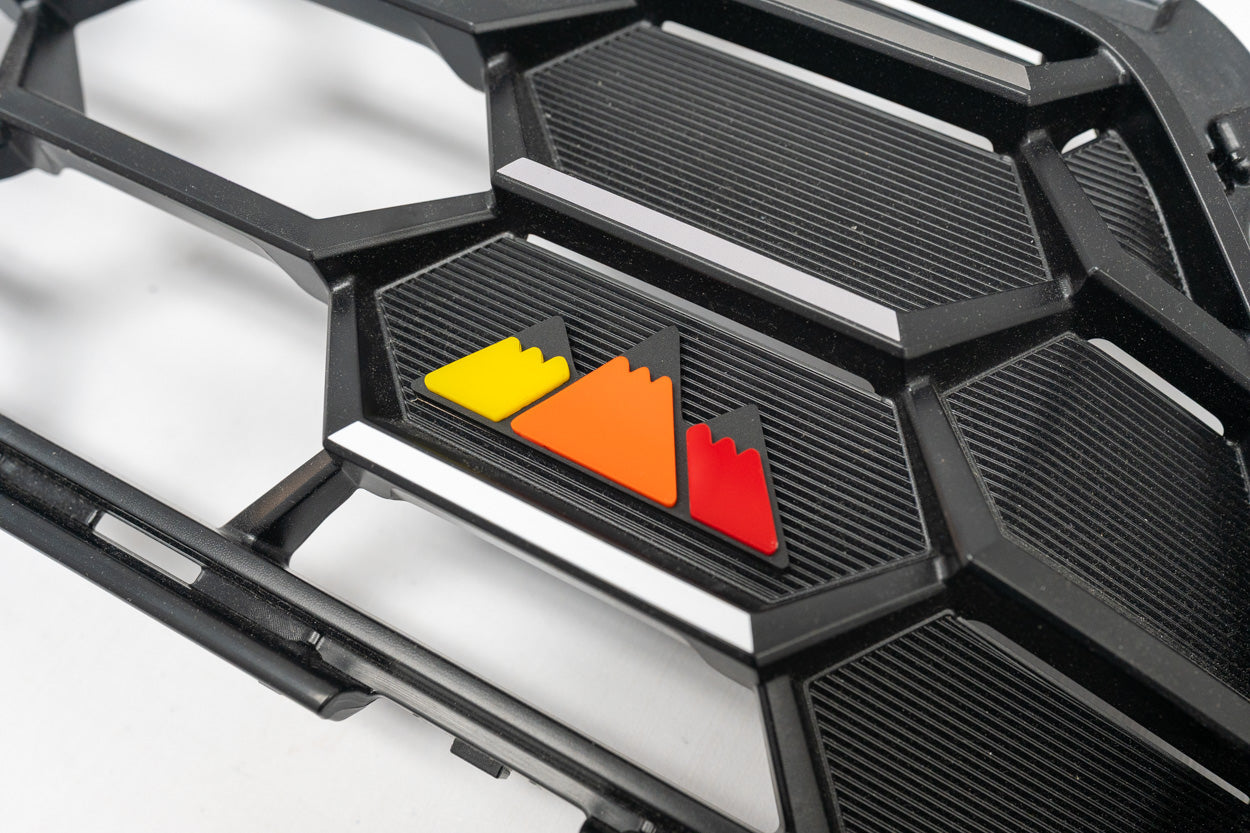 StickerFab Tri Color TRD Style Grille Emblem Version 2- 2024+ Tacoma / 2025+ 4Runner - 254SR5TRIBAR-ORANGE-254SR5TRIBAR-ORANGETP-sku-51541991063871-254SR5TRIBAR-SURFTP-  DRIVEN - 3