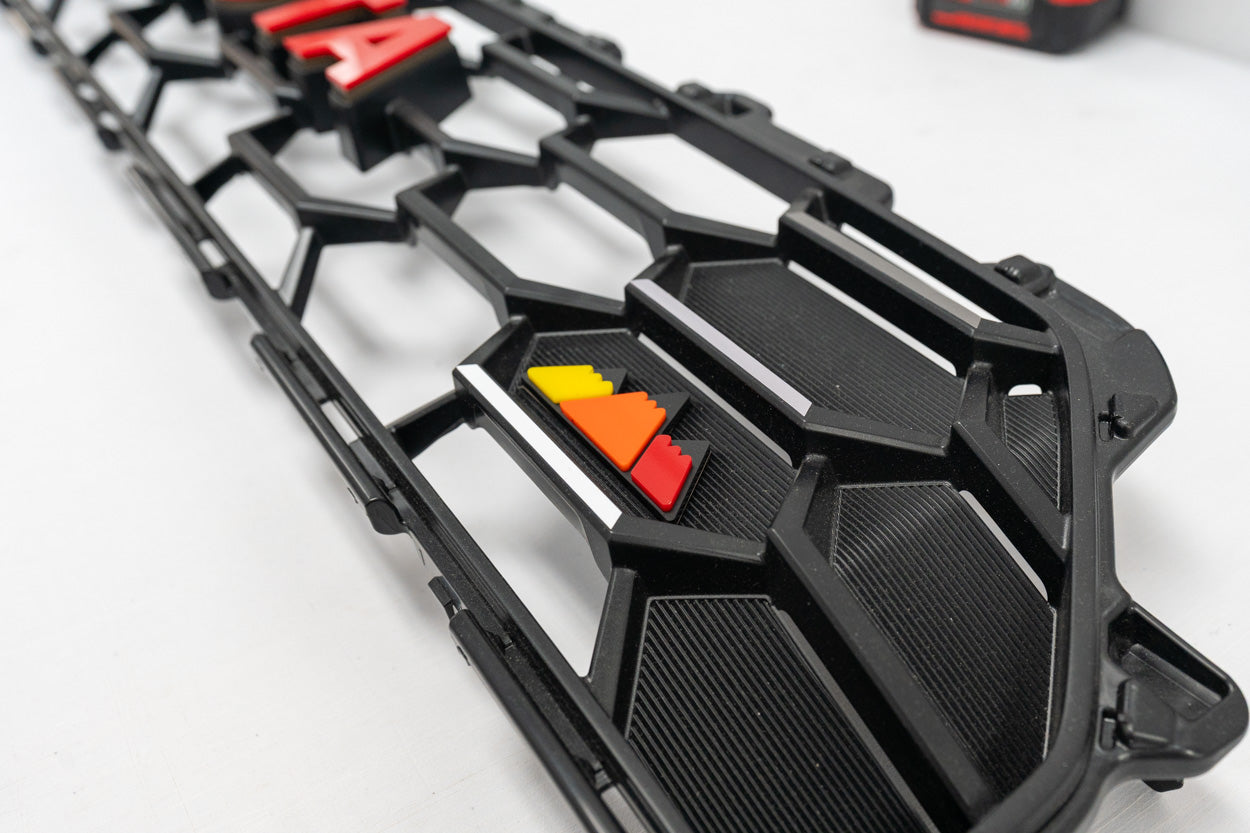 StickerFab Tri Color TRD Style Grille Emblem Version 2- 2024+ Tacoma / 2025+ 4Runner - 254SR5TRIBAR-ORANGE-254SR5TRIBAR-ORANGETP-sku-51541991063871-254SR5TRIBAR-SURFTP-  DRIVEN - 5