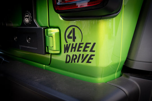 4 Wheel Drive Decal fits Jeep Wrangler / Gladiator / Willys - WILLYSMB-WILLYSGB-WILLYSHB-WILLYSHY-WILLYSOR-  DRIVEN - 2