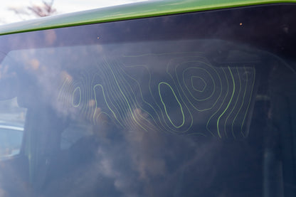 Topographic Map Sun Visor Overlays - 2018+ Jeep Wrangler JL / Jeep Gladiator JT - JLVISORFULLTP-RRNHL-JLVISORFULLTP-RRHL-JLVISORFULLTP-DDSNHL-JLVISORFULLTP-DDSHL-JLVISORFULLTP-SBNHL-  DRIVEN - 5