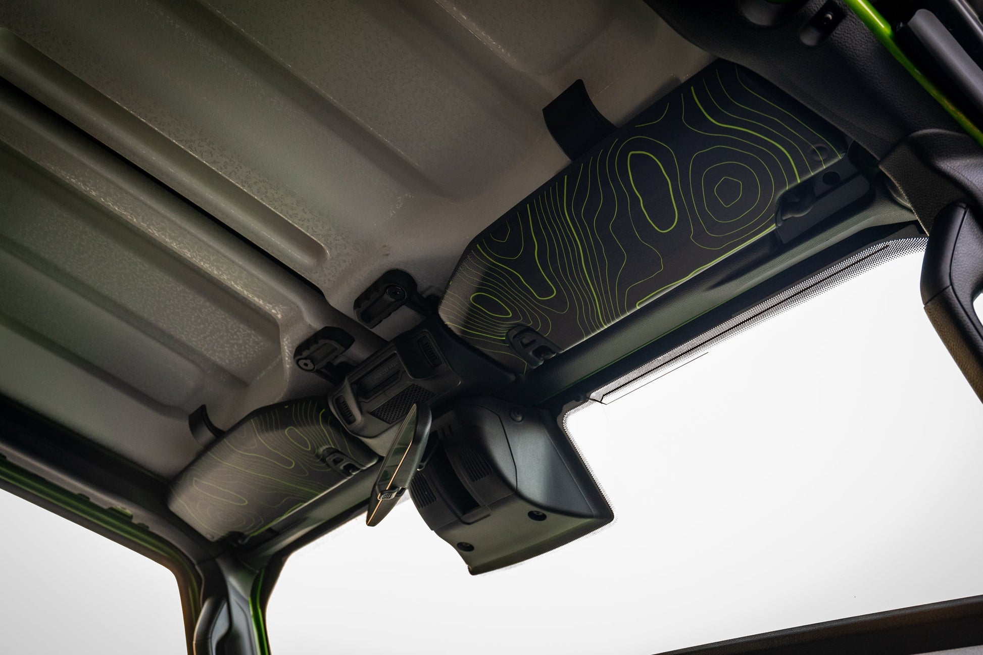Topographic Map Sun Visor Overlays - 2018+ Jeep Wrangler JL / Jeep Gladiator JT - JLVISORFULLTP-RRNHL-JLVISORFULLTP-RRHL-JLVISORFULLTP-DDSNHL-JLVISORFULLTP-DDSHL-JLVISORFULLTP-SBNHL-  DRIVEN - 12