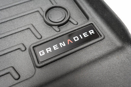 "Grenadier" Weathertech Floor Mat Logo (Etched Acrylic) - Universal - sku-51729148772671-UNIVERSALWT-GRENADIER-SI-UNIVERSALWT-GRENADIER-BK-UNIVERSALWT-GRENADIER-RD-  DRIVEN - 1
