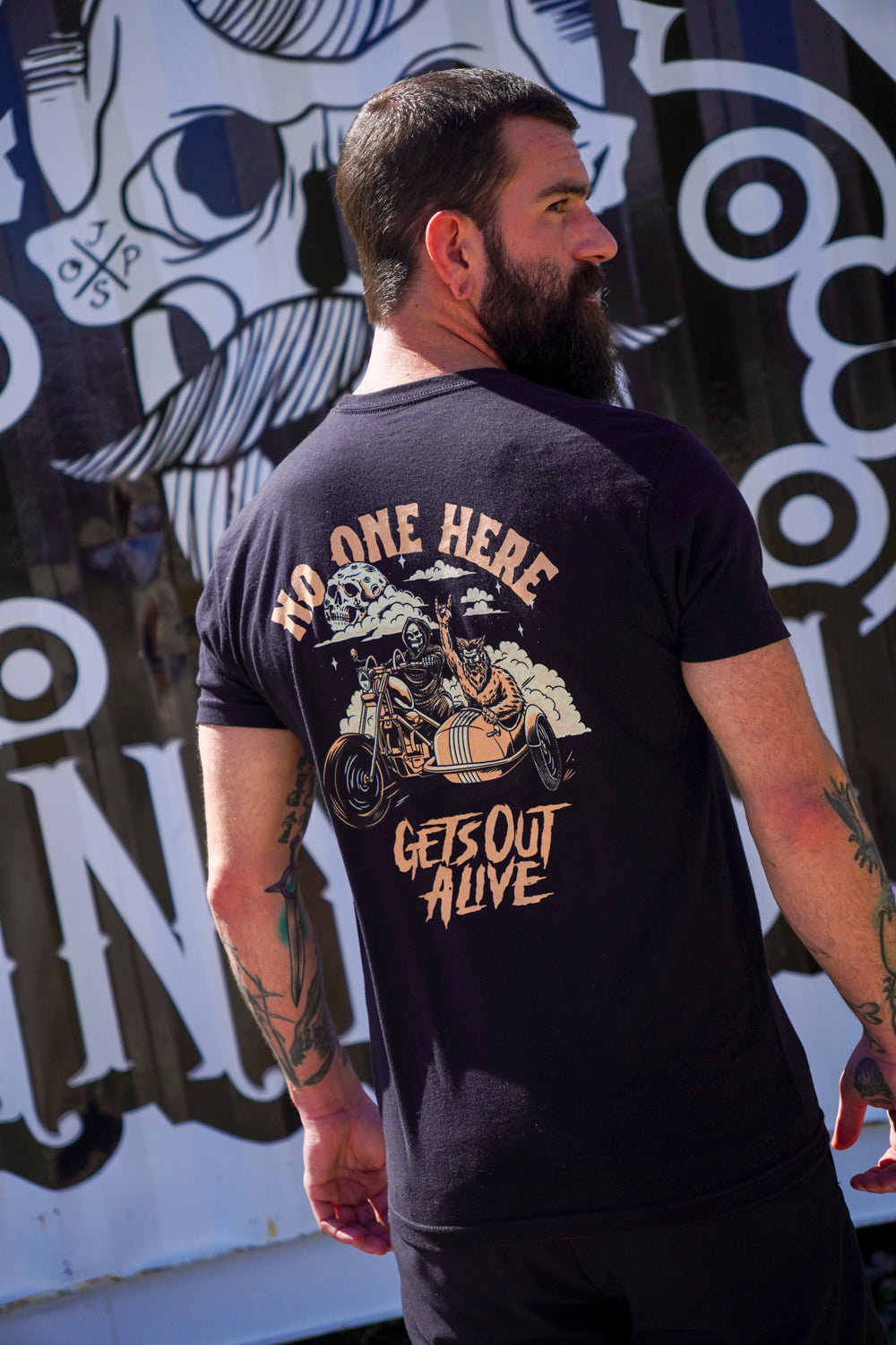 No one here gets out alive T-shirt - sku-46344005845155-sku-46344005877923-sku-46344005910691-sku-46344005943459-sku-46344005976227-  DRIVEN - 4