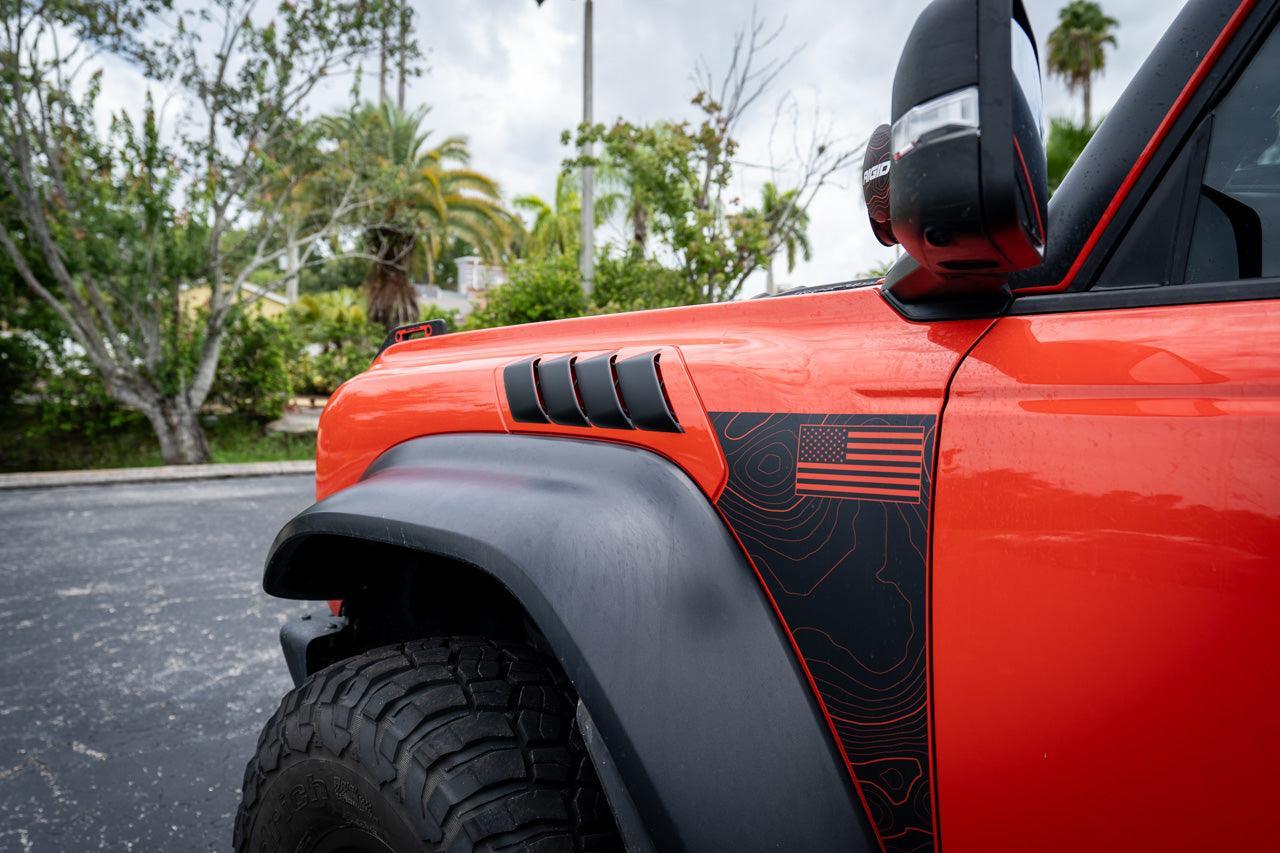 Fender Vent Overlay Kit - 2022+ Bronco Raptor - 22BRPTRFENVENT-MB-22BRPTRFENVENT-GB-22BRPTRFENVENT-3DCF-22BRPTRFENVENT-CODE-  DRIVEN - 5