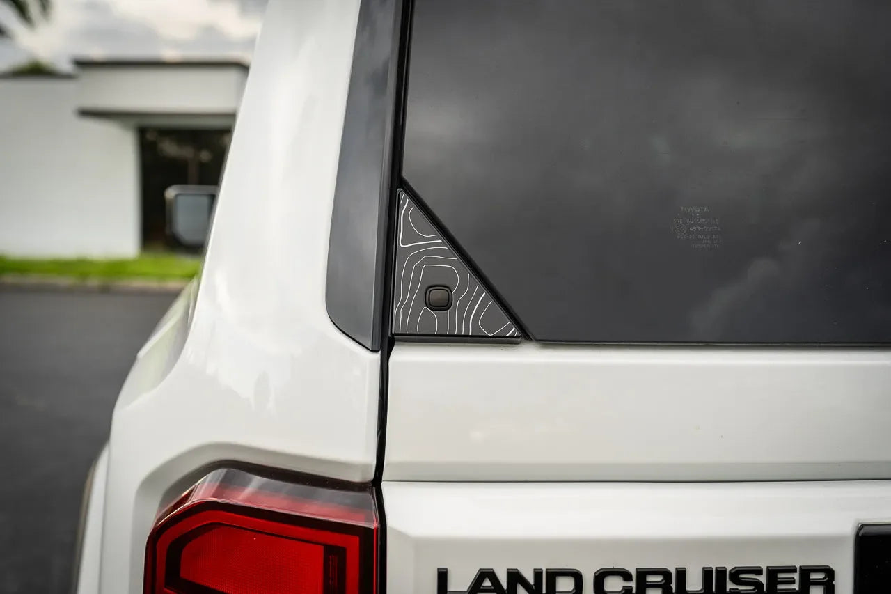 Topo Rear Glass Button Trim Overlay - 2024+ Land Cruiser / GX 550 - LC250TRI-HB-LC250TRI-A51-LC250TRI-CG-LC250TRI-CY-LC250TRI-DS-  DRIVEN - 7