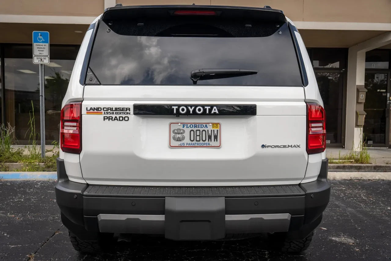 "TOYOTA" Rear Tailgate Emblem Overlays - 2024+ Land Cruiser - 24LC250-RT-TOYOTA-WH-24LC250-RT-TOYOTA-MB-24LC250-RT-TOYOTA-GB-24LC250-RT-TOYOTA-BL-24LC250-RT-TOYOTA-GR-  DRIVEN - 2