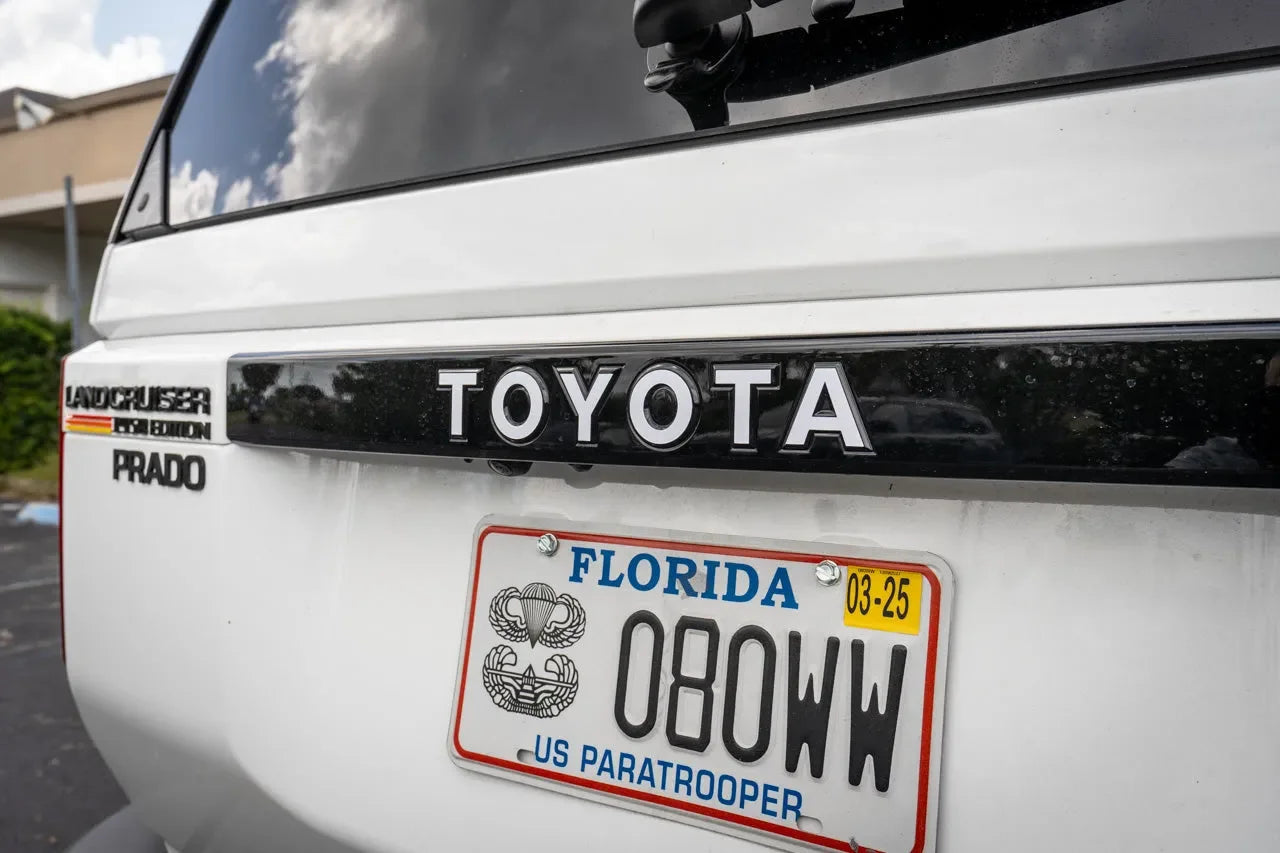 "TOYOTA" Rear Tailgate Emblem Overlays - 2024+ Land Cruiser - 24LC250-RT-TOYOTA-WH-24LC250-RT-TOYOTA-MB-24LC250-RT-TOYOTA-GB-24LC250-RT-TOYOTA-BL-24LC250-RT-TOYOTA-GR-  DRIVEN - 1