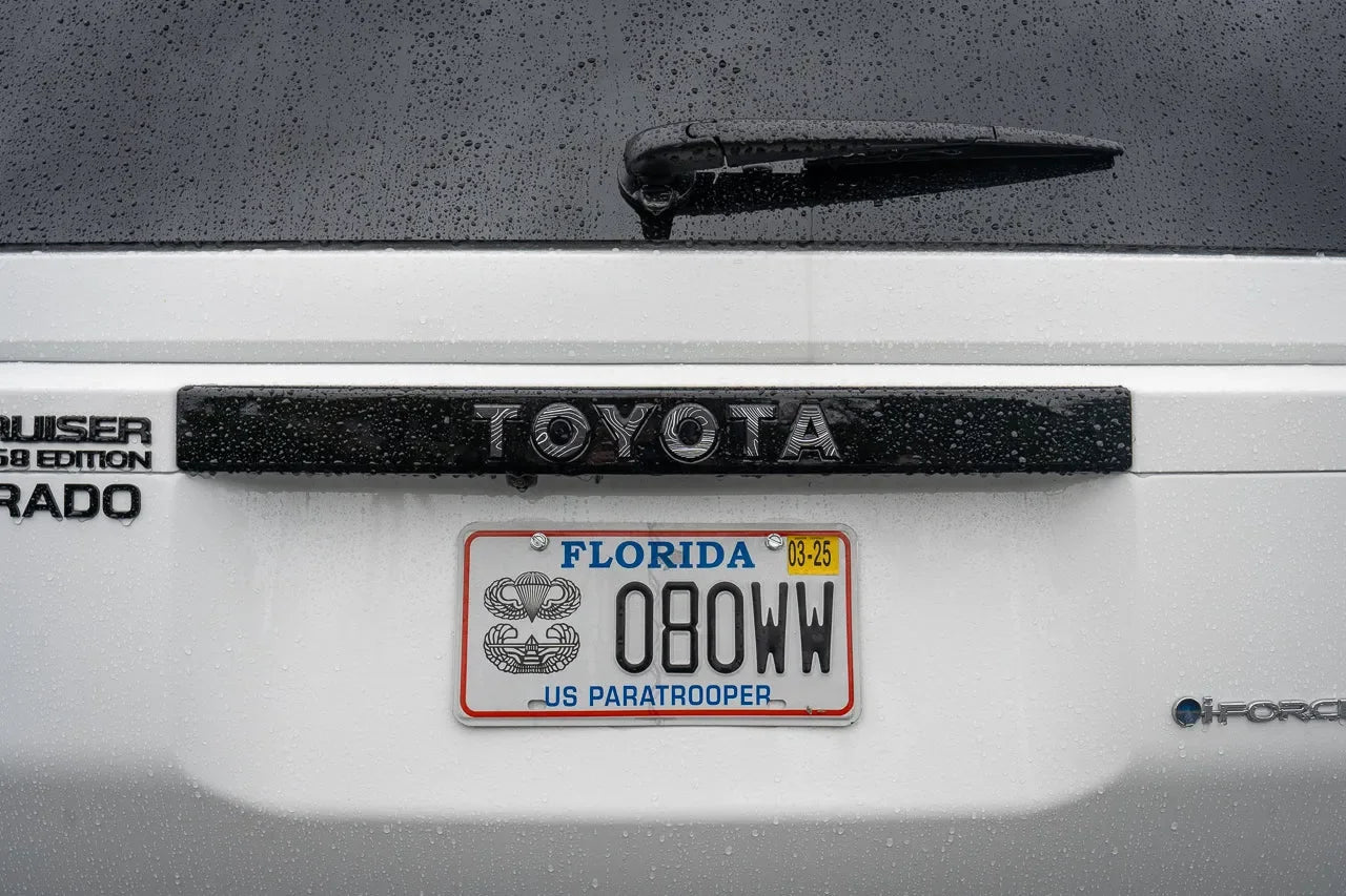 "TOYOTA" Topo Rear Tailgate Emblem Overlays - 2024+ Land Cruiser - 24LC250-RT-TOYOTA-TPWH-24LC250-RT-TOYOTA-TPHB-24LC250-RT-TOYOTA-TPVB-24LC250-RT-TOYOTA-TPAG-24LC250-RT-TOYOTA-TPSO-  DRIVEN - 9