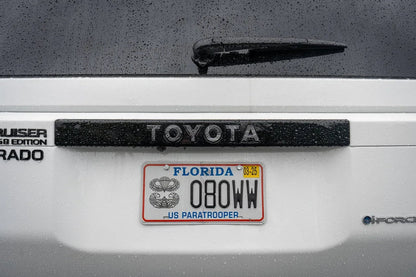 "TOYOTA" Topo Rear Tailgate Emblem Overlays - 2024+ Land Cruiser - 24LC250-RT-TOYOTA-TPWH-24LC250-RT-TOYOTA-TPHB-24LC250-RT-TOYOTA-TPVB-24LC250-RT-TOYOTA-TPAG-24LC250-RT-TOYOTA-TPSO-  DRIVEN - 9