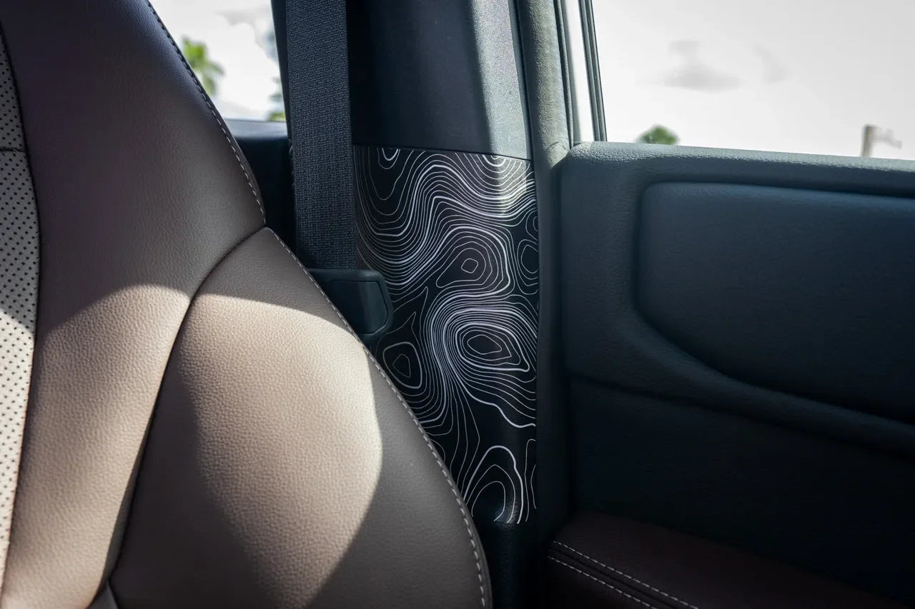 Topographic Seatbelt Panel Protection - 2024+ Land Cruiser / GX550 - 24LC250-SB-TP.WH-sku-52880380657983-sku-52880380690751-24LC250-SB-TP.JA-sku-52880380723519-  DRIVEN - 5
