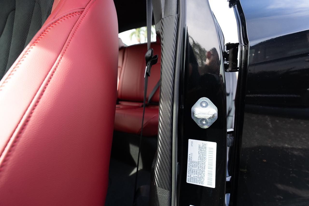 3D Carbon Fiber Seatbelt Trim Protector - 2023+ Integra / 2022+ Civic - 23INTSBTRIM-3DB-  DRIVEN - 1
