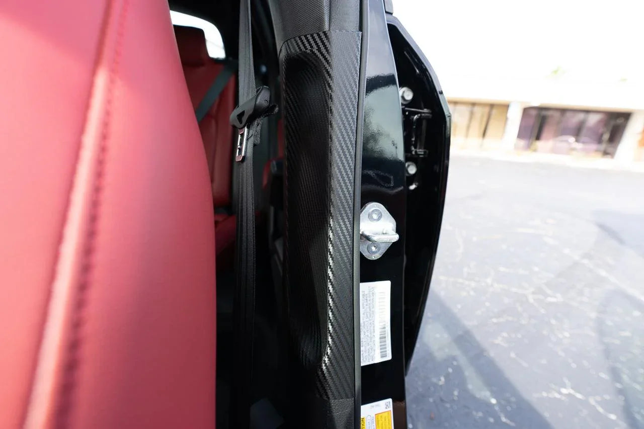 3D Carbon Fiber Seatbelt Trim Protector - 2023+ Integra / 2022+ Civic - 23INTSBTRIM-3DB-  DRIVEN - 3