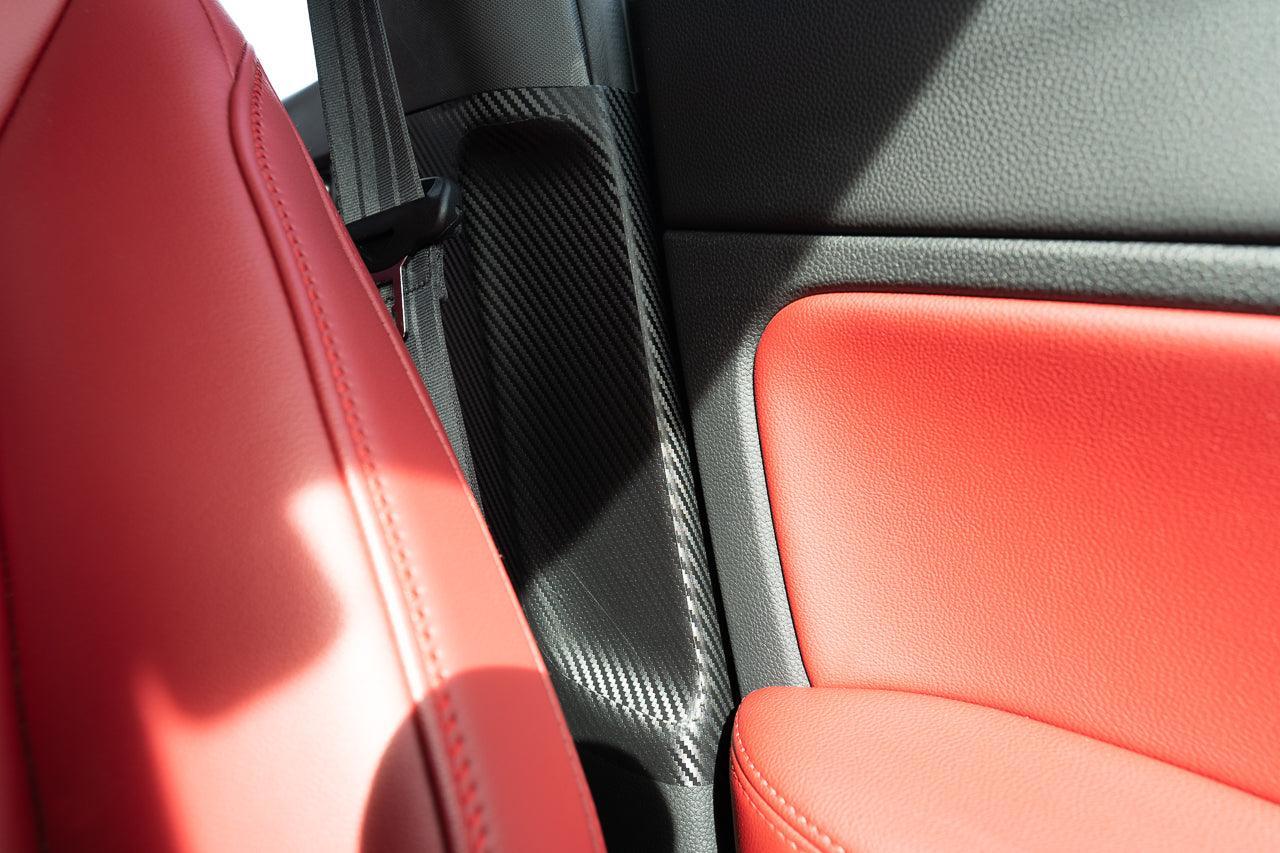 3D Carbon Fiber Seatbelt Trim Protector - 2023+ Integra / 2022+ Civic - 23INTSBTRIM-3DB-  DRIVEN - 6