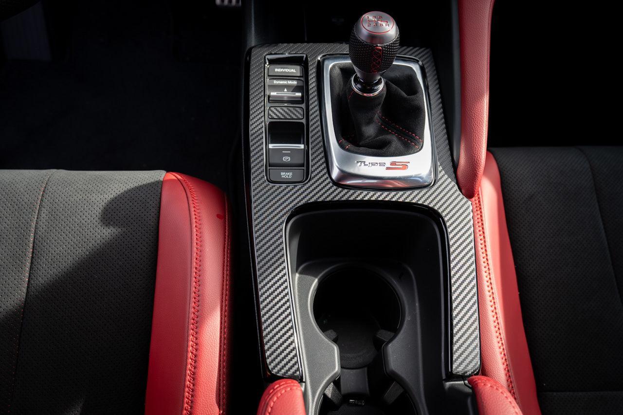 3D Carbon Fiber Manual Shifter Trim Overlay - 2023+ Integra 6MT / 2022+ Civic 6MT - 23INT6MTSHIFTER-3DB-  DRIVEN - 2