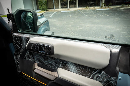 Topographic Upper Door Overlay Kit (Printed Series) - 2021+ Bronco 4 Door - 21BRNINTDRFU-TPAMBL-21BRNINTDRFU-TPA51L-21BRNINTDRFU-TPAZL-21BRNINTDRFU-TPCGL-21BRNINTDRFU-TPCBNL-  DRIVEN - 3